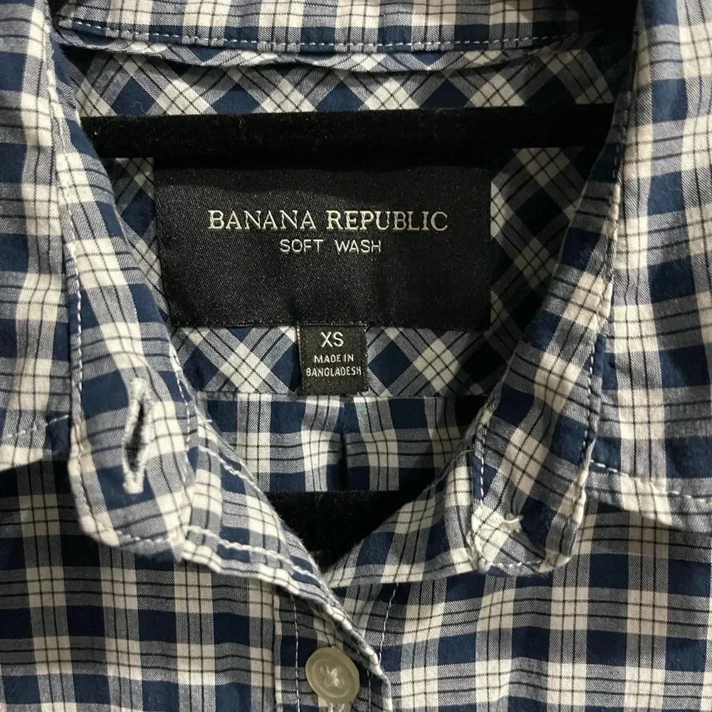 Banana Republic Plaid Long Sleeve Button Down Soft Wash Top XS